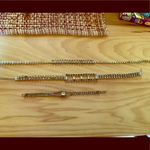 Two necklaces and a bracelet..vintage rhinestone
